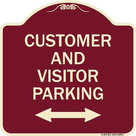 Signmission Reserved Parking Customer and Visitor Parking Heavy-Gauge Aluminum Sign, 18" x 18", BU-1818-23054 A-DES-BU-1818-23054